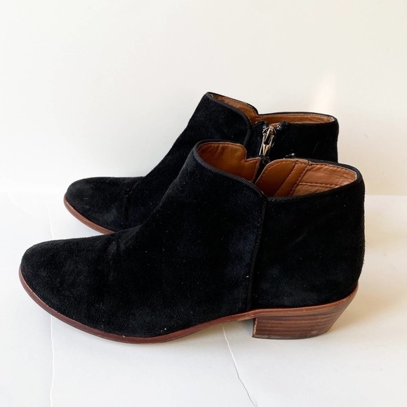 Sam Edelman Black Petty Suede Ankle Booties Size 6 - Picture 3 of 11